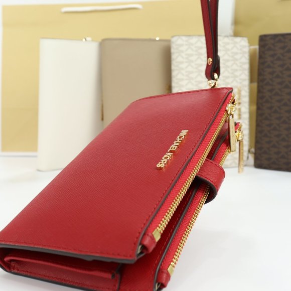 Jet Set Travel Double Zip Wristlet - Picture 3 of 11